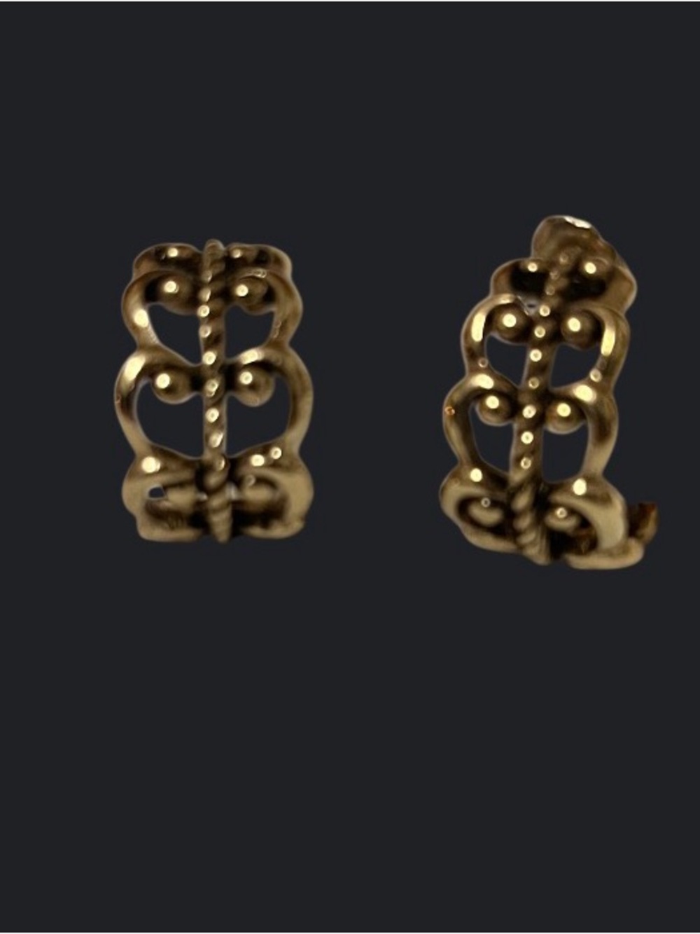 Gold Floral Filigree Hoop Earrings - Women Jewelry